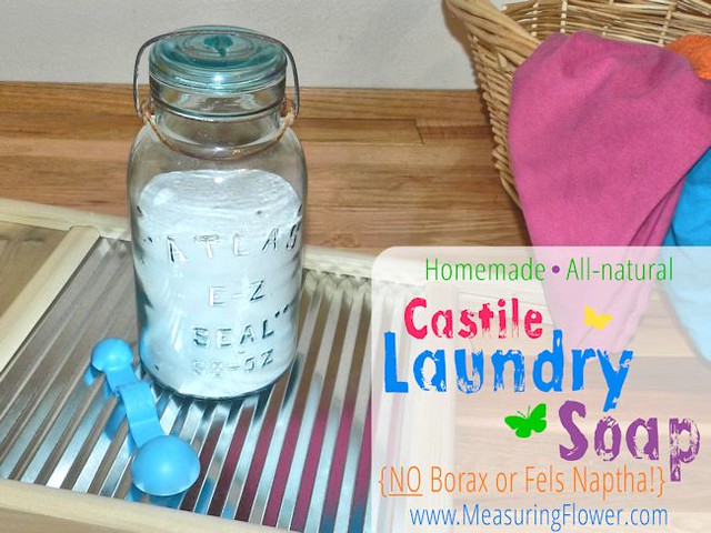 homemade all-natural castile laundry soap -- borax and fels naptha free