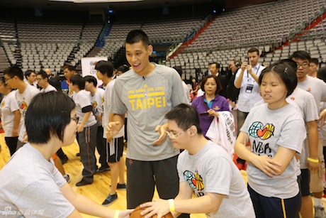 October 12, 2013 - Jeremy Lin with Special Olympics kids in Taipei, Taiwan