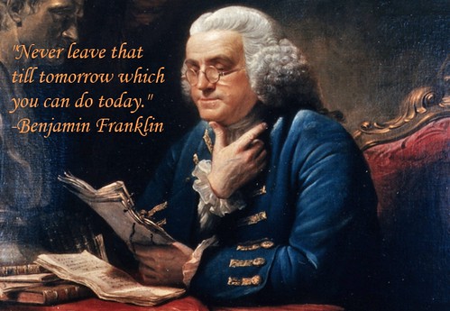 Ben Franklin on overcoming procrastination