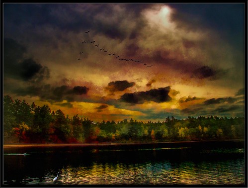 Sunset at Walden Pond by Rusty Russ