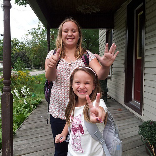 First day of school! Grade six and grade two.