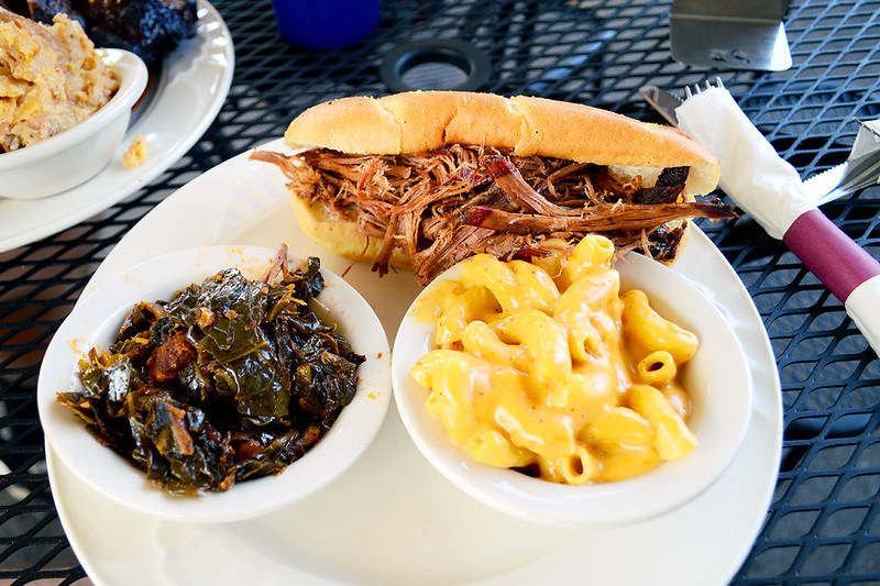 Pulled Beef with Collard Greens & Mac and Cheese