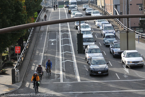 New bike lane on Hawthorne Bridge viaduct-10