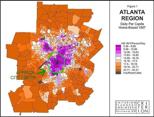 Distribution of driving rates, metro Atlanta (courtesy of Criterion Planners)