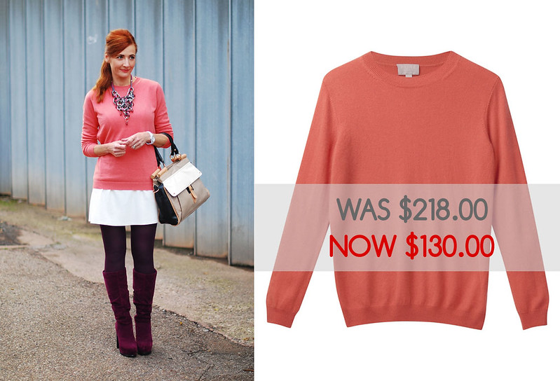 Pure Collection coral cashmere sweater - sale