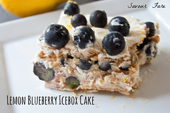 Lemon Blueberry Icebox Cake Slice