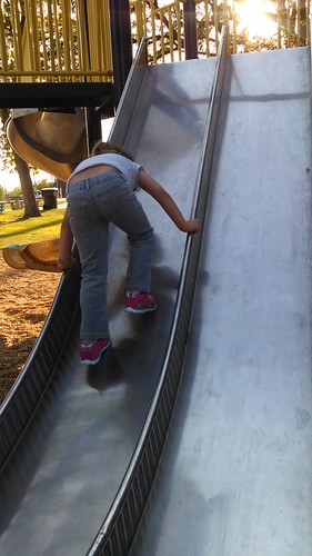 Going up the slide