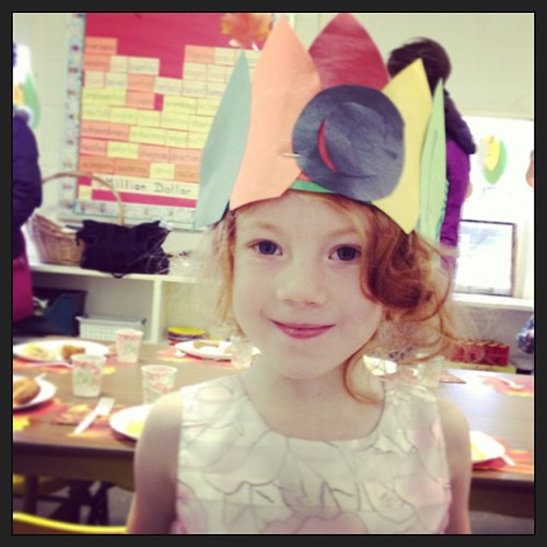 At her preschool Thanksgiving feast. #latergram #thegirl #thanksgiving