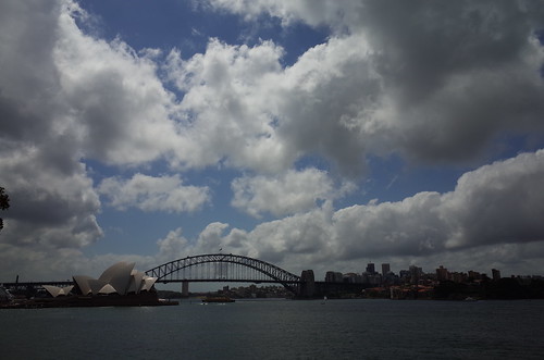 Sydney harbour bridge and the Opera house from Mrs. Macquarie's point