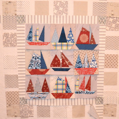 Sailboat quilt in progress