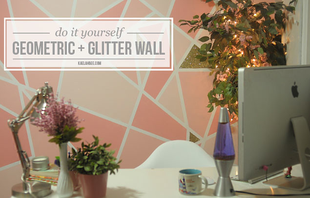 Kaelah Bee : Office Makeover - Geometric Glitter Wall DIY