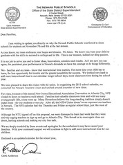 Cami Anderson letter to Newark, NJ parents