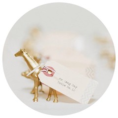 Gold Animal Place Cards