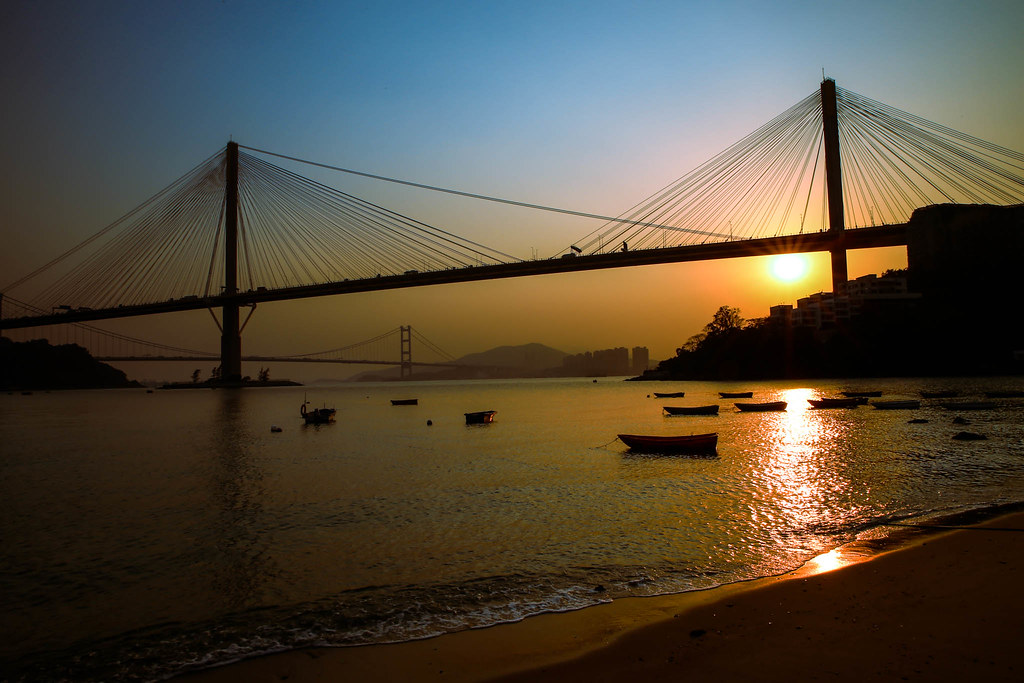 Ting Kau Bridge Sunset