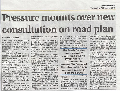 20th March 2013 Pressure Mounts on Roads Service