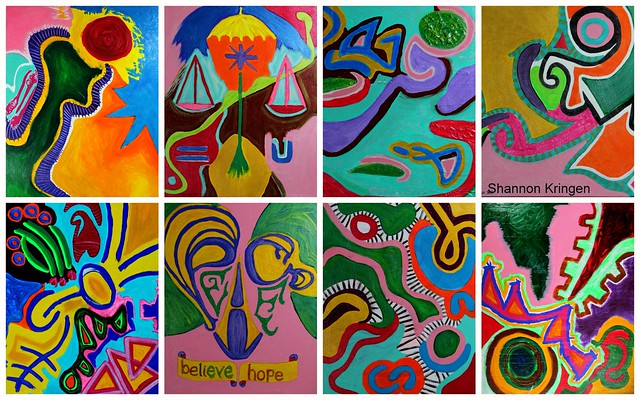Collage of 8 recent Kring Paintings