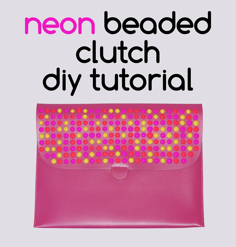 Neon beaded clutch DIY tutorial