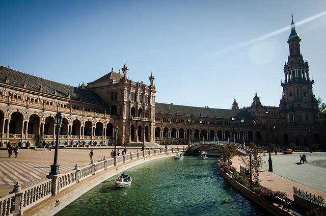 Stunning Plaza de España, a must see in Seville, Spain.
