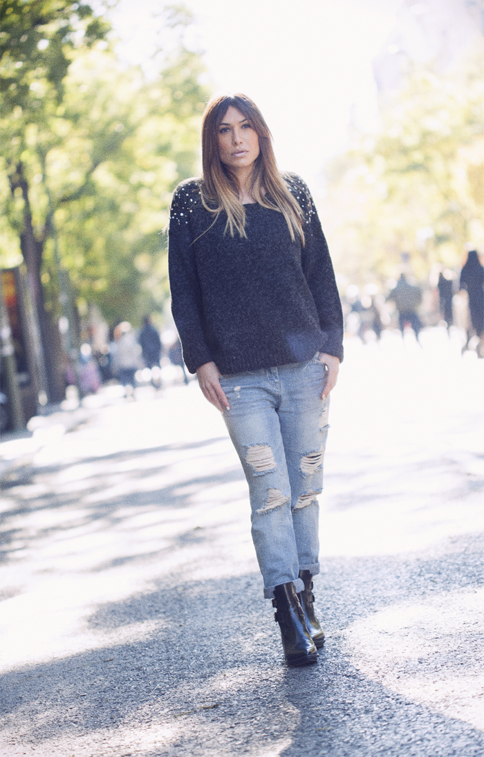 street style barbara crespo boyfriend and C&A sweater my street fashion blogger outfit