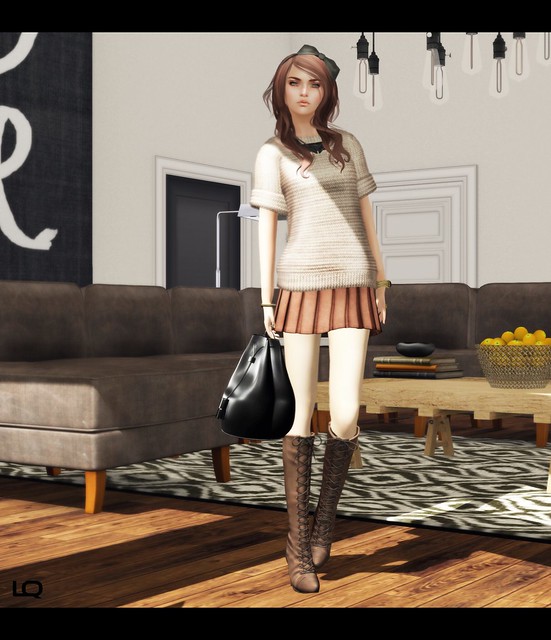 C88 NovThe Secret Store - Short Sleeve Sweater  and BB Fowler Laced- Up Boots