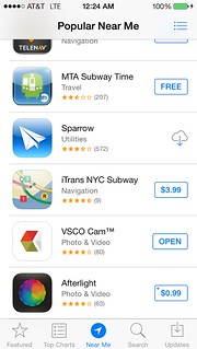 iOS7 App Store - Popular Near Me