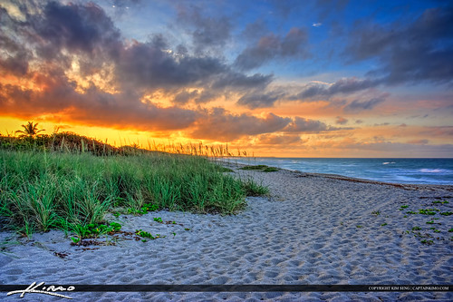 Hobe Sound Beach Sunset HDR Image by Captain Kimo