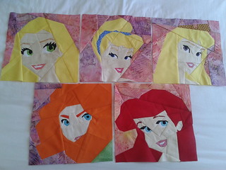 Paper Pieced Disney Princesses - sewn so far!