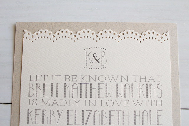Vintage Inspired Wedding Invite - Lace Detail and Monogram