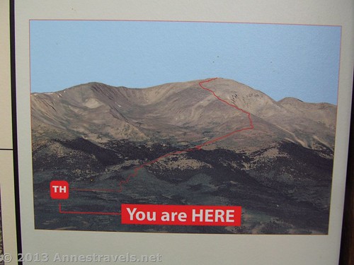 Map on a picture of the South Mount Elbert Trail, San Isabel National Forest, Colorado