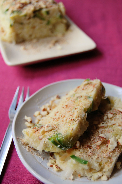 millet, leek and courgette cake