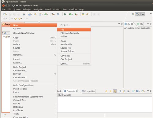 Ubuntu 12.04 Eclipse New C++ Project 4