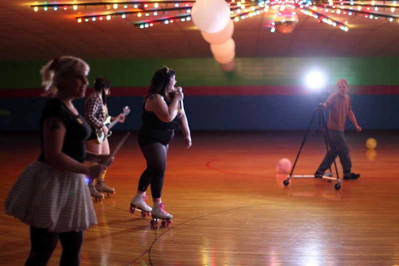 Kitten Forever music video shoot at Skateville