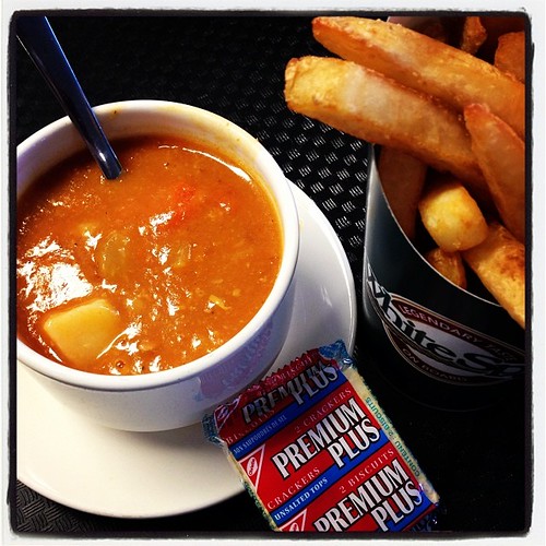 December 23 - Tradition. BC Ferries Clam Chowder with fries to dip!