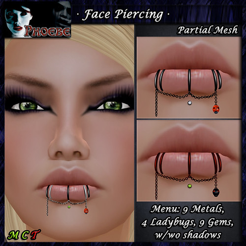 *P* Ladybug Mouth Piercing ~9 Metals-9 Colors~ (P-MESH)