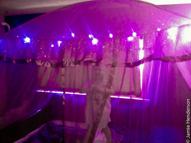 Light-Up Canopy Bed for Her Birthday | For her "big preâ€¦ | Flickr ...