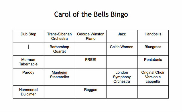 Carol of the Bells Bingo