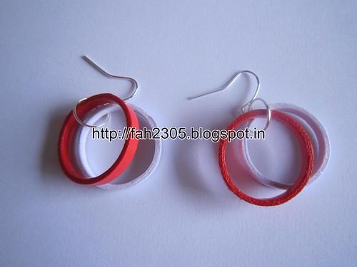 Handmade Jewelry - Paper Quilling Double Ring  Earrings (2) by fah2305