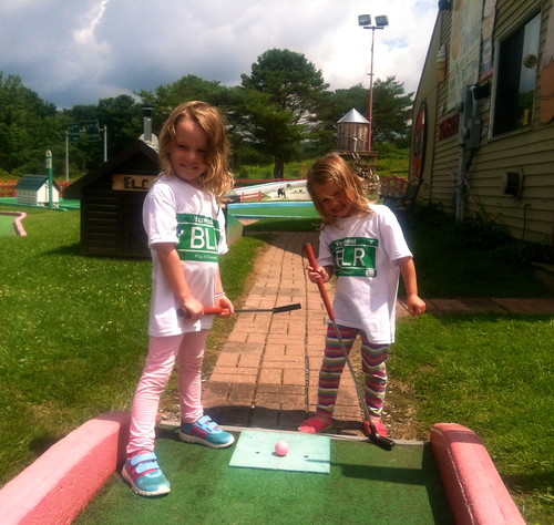 The Carter Girls playing mini gold in BLR tees