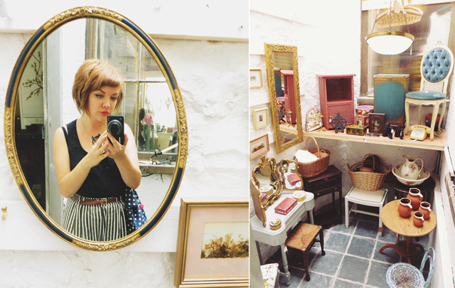 vintage mirror and furniture