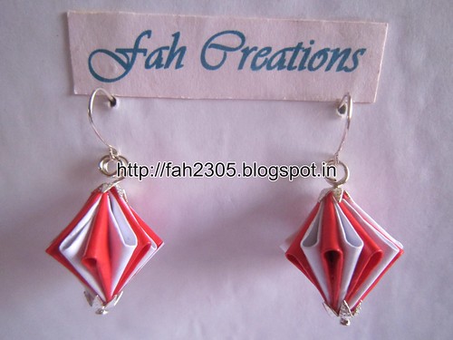 Handmade Jewelry - Origami Unit Diamond Paper Earrings (6) by fah2305