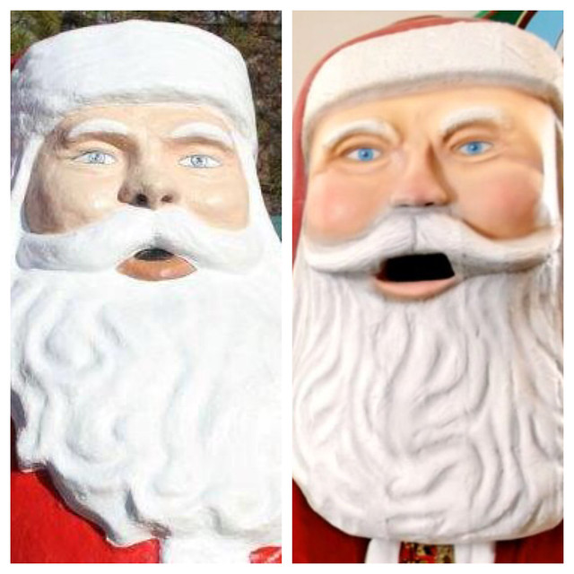 Side-by-side Santas