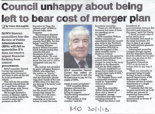 Jan 30 2013 Council Bears Cost of Merger0001 by CadoganEnright