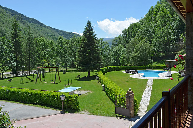 Swimming pool, Hotel La Coma, Setcases, Pyrenees, Catalonia, Spain