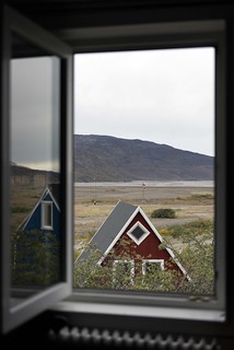 House through Window Frame Kangerlussuaq