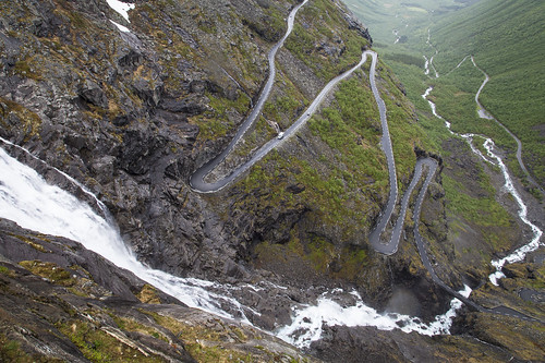 The Trollstigen Road and Stigfossen Waterfall
