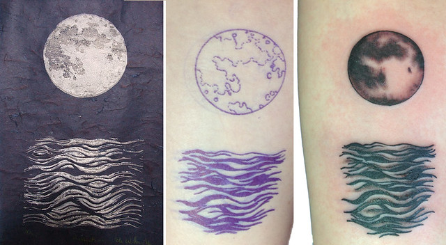 Moon And Ocean Tattoo