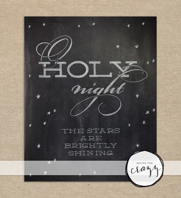 o holy night the stars are brightly shining - chalk art print
