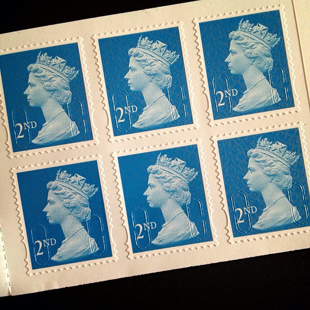 Day 6: Blue #psjune #postagestamp #postalsociety #british #uk #blue #queen #head  #scavengerhunt #challenge