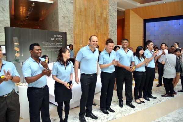Department Heads of The Westin KL performing the Westin Weekend welcome ritual