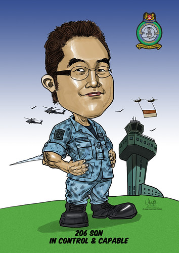 Jared Chan digital caricature for Singapore Air Force